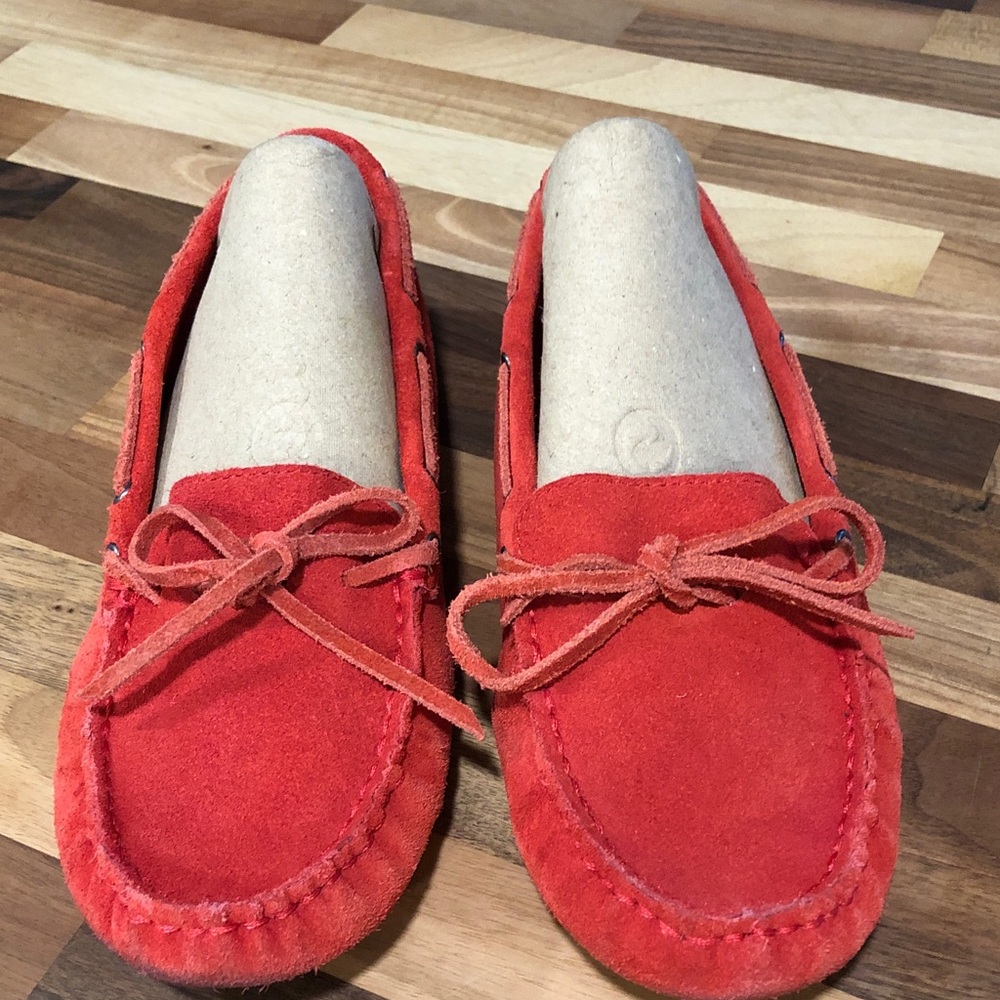 J. Crew Red Suede Women’s Moccasin Loafers
